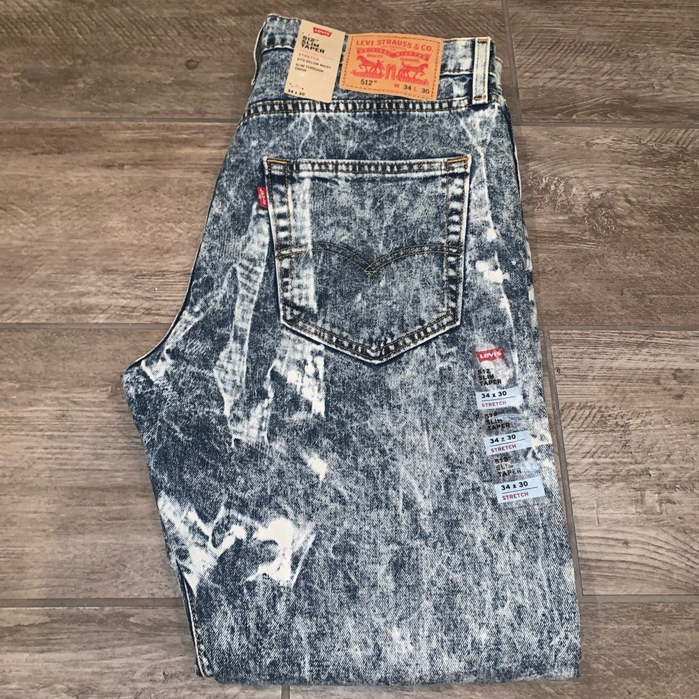 Men’s Bleached Tye/Dye Slim Fit Jeans